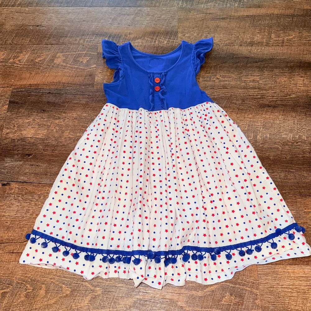 Eleanor Rose Kirby Patriotic Star and Dot Dress girls size 7